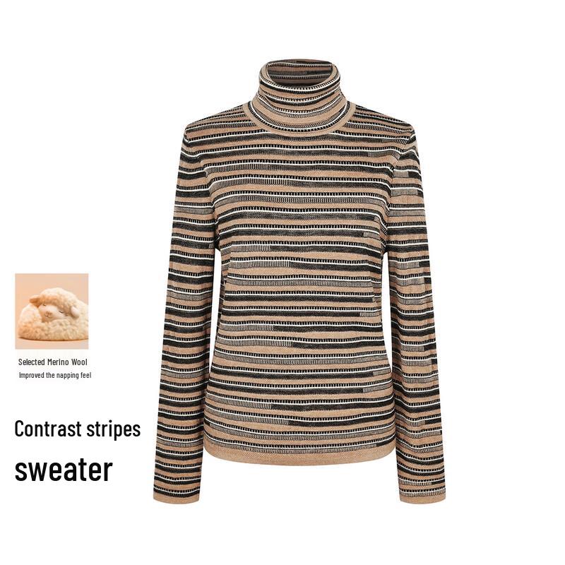 FivePlus Women s Fall/Winter Color-block Stripe High-Neck Knit Sweater L
FivePlus Women s Fall/Winter Color-block Stripe High-Neck Knit Sweater L