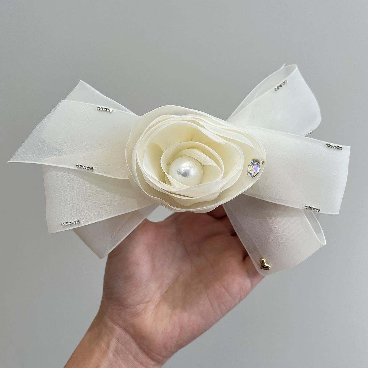 Elegant Pearl Rose Flower Hair Clips for Women Girls Ribbon Bow Hairpin Spring Clamp Ponytail Barrette Hair Accessories білий
Elegant Pearl Rose Flower Hair Clips for Women Girls Ribbon Bow Hairpin Spring Clamp Ponytail Barrette Hair Accessories білий