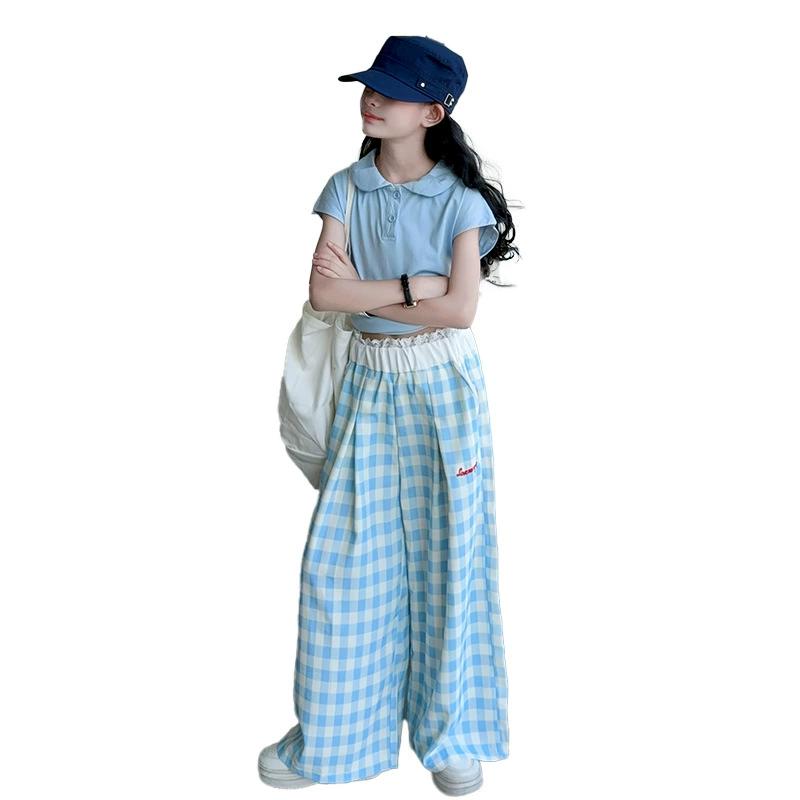 Summer Girls Korean Style Outfit Polo Short Sleeve T-Shirt & Plaid Pants 2PCS Sets Children s Breathable Fashion Clothing 90 синий
Summer Girls Korean Style Outfit Polo Short Sleeve T-Shirt & Plaid Pants 2PCS Sets Children s Breathable Fashion Clothing 90 синий