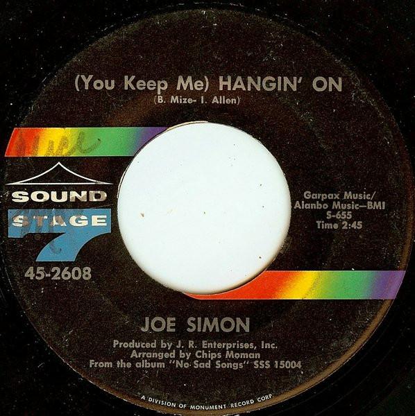 7inch Record JOE SIMON - (You Keep Me) Hangin On / Long Hot 452608 Sound Stage 7 1968 US Soul/Funk Used
7inch Record JOE SIMON - (You Keep Me) Hangin On / Long Hot 452608 Sound Stage 7 1968 US Soul/Funk Used
