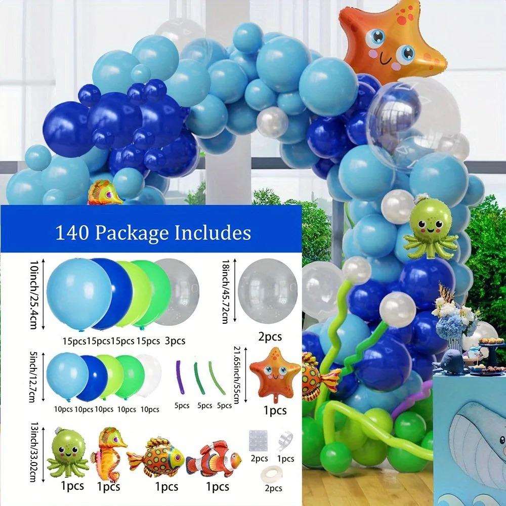 140PCS Ocean-Themed Balloon Garland Kit - Blue Sea Animal Party Decor for Summer & Birthday Celebrations, Indoor/Outdoor Use Other
140PCS Ocean-Themed Balloon Garland Kit - Blue Sea Animal Party Decor for Summer & Birthday Celebrations, Indoor/Outdoor Use Other