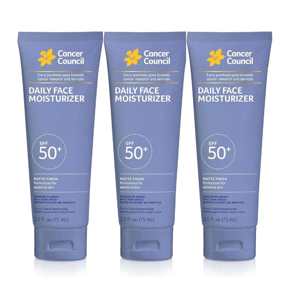 Cancer Council Australia Daily Moisture Waterproof Sunscreen 75ml x 3 Unscented SPF50 for Face
Cancer Council Australia Daily Moisture Waterproof Sunscreen 75ml x 3 Unscented SPF50 for Face