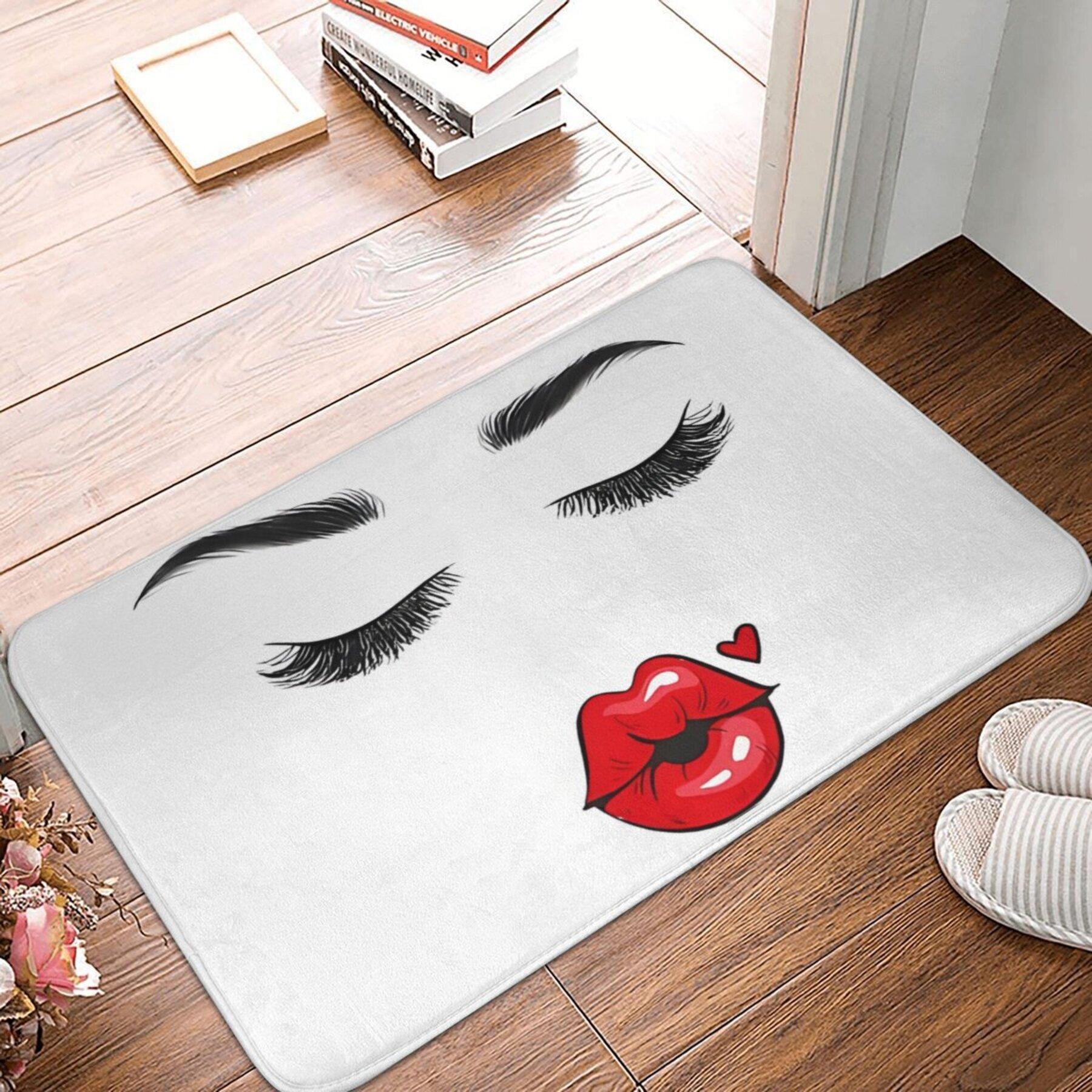 Gray Mat with Black Lash and Red Lip Motif, Stylized Facial Elements on Light Background, Polyester Rug for Indoor Home Decor 40x60cm
Gray Mat with Black Lash and Red Lip Motif, Stylized Facial Elements on Light Background, Polyester Rug for Indoor Home Decor 40x60cm