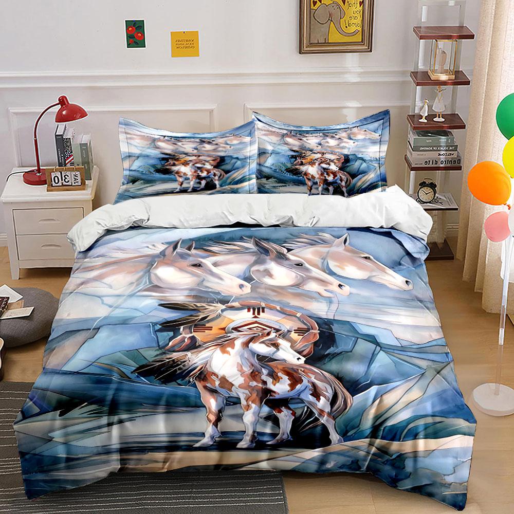 Horses and feathers motif. Bedding sets Duvet cover sets Duvet covers Pillowcases(1 * Duvet Cover 2 * Pillowcases, without duvet insert) 135x200cm
Horses and feathers motif. Bedding sets Duvet cover sets Duvet covers Pillowcases(1 * Duvet Cover 2 * Pillowcases, without duvet insert) 135x200cm