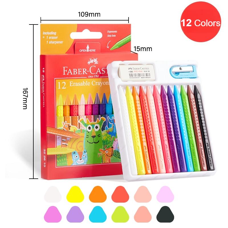 FABER CASTEL Student s Washable Crayons Painting Drawing 12/24 Colors with Triangular Barrels Non-dirty Hand Small Gift
FABER CASTEL Student s Washable Crayons Painting Drawing 12/24 Colors with Triangular Barrels Non-dirty Hand Small Gift