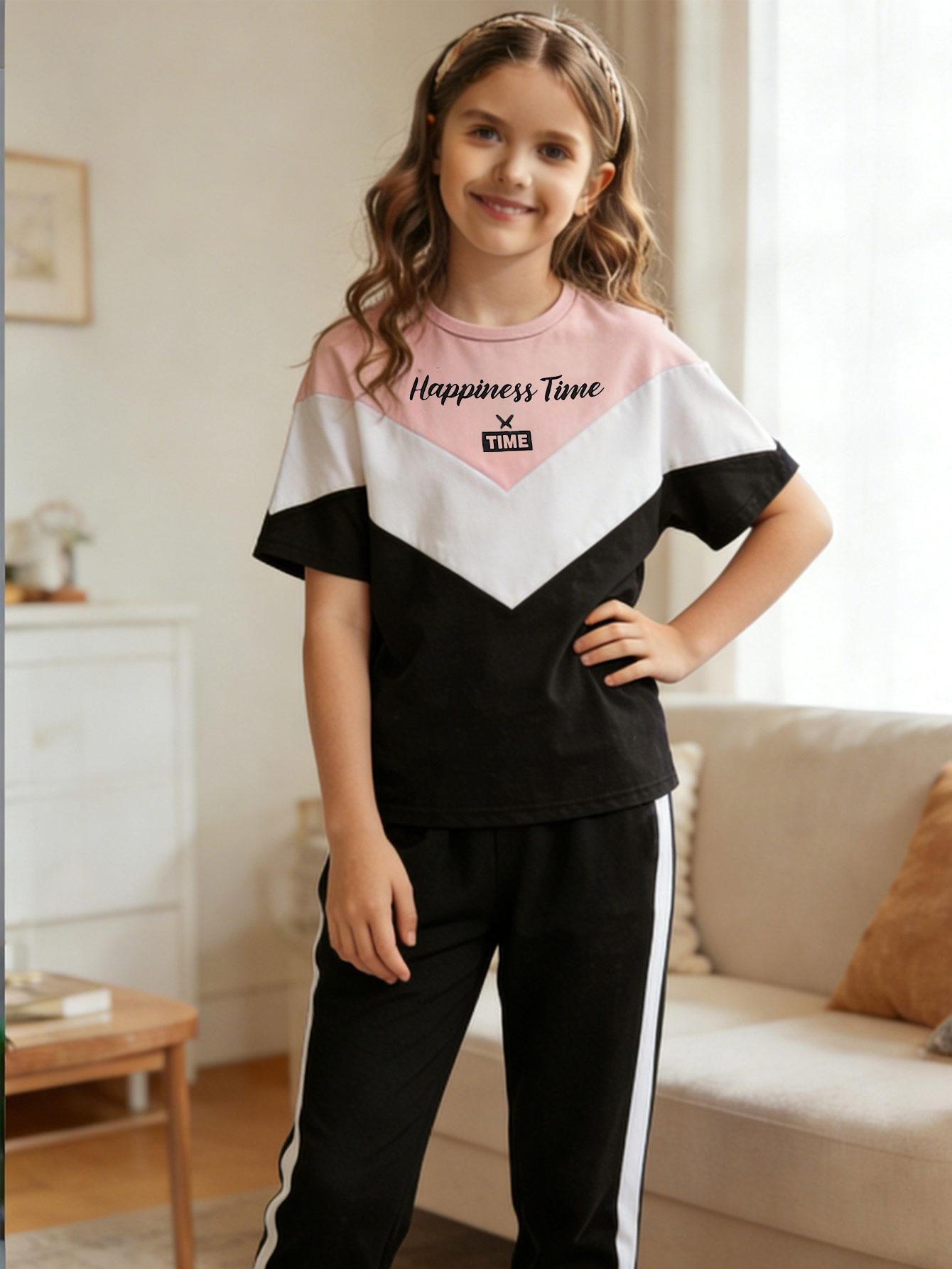 Kids Girls Pajamas Set Spring Short Sleeve And Long Pants, Minimalist Soft Sleepwear for Daily Wear, Loungewear 6 to 13 Years 5-6Y разноцветный
Kids Girls Pajamas Set Spring Short Sleeve And Long Pants, Minimalist Soft Sleepwear for Daily Wear, Loungewear 6 to 13 Years 5-6Y разноцветный