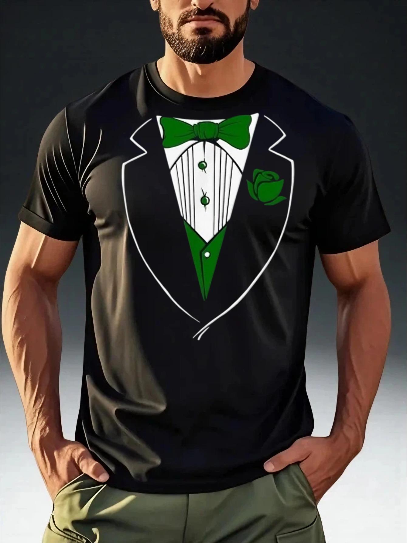 Men S Fashion T-Shirt with a Gentleman Style Theme Featuring a Black And Green Tuxedo Faux Two-Piece Creative Print M
Men S Fashion T-Shirt with a Gentleman Style Theme Featuring a Black And Green Tuxedo Faux Two-Piece Creative Print M