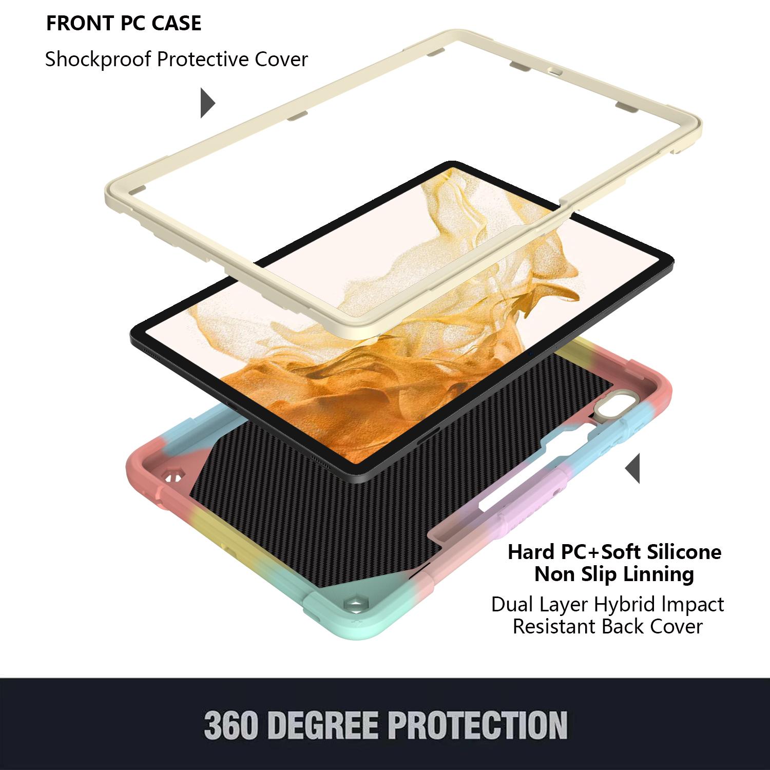 For Samsung Galaxy Tab S9 Shockproof Silicone+PC Tablet Case Kickstand Cover Butterfly Shape with Shoulder Strap Colorful Rose Gold
For Samsung Galaxy Tab S9 Shockproof Silicone+PC Tablet Case Kickstand Cover Butterfly Shape with Shoulder Strap Colorful Rose Gold