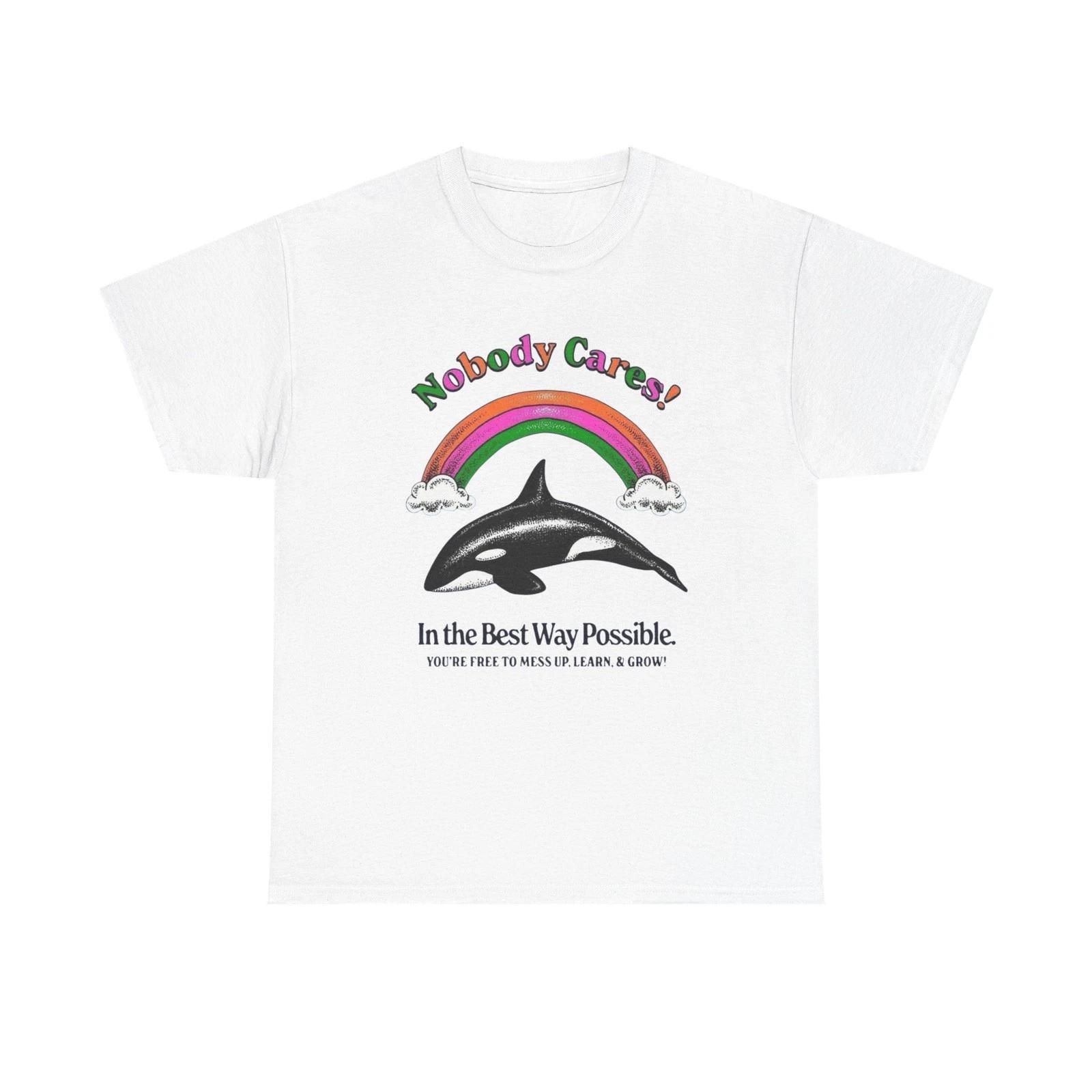 Nobody Cares Whale Rainbow Graphic T-Shirt Unisex Heavy Cotton Tee Gift XL
Nobody Cares Whale Rainbow Graphic T-Shirt Unisex Heavy Cotton Tee Gift XL