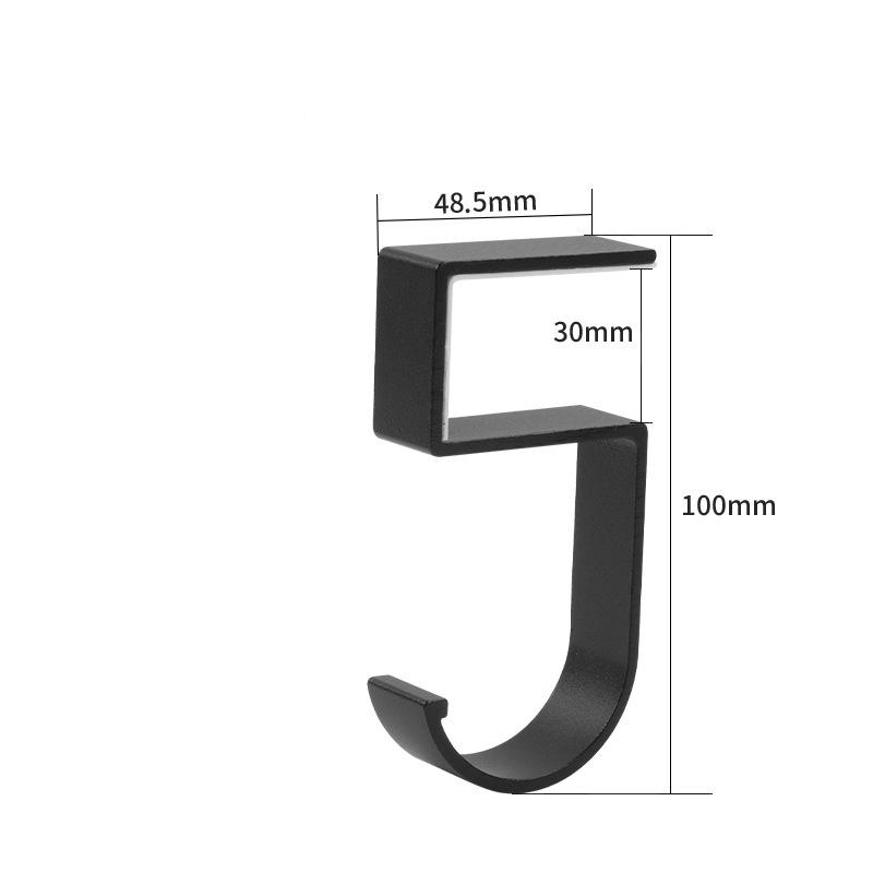 Набор 1/3 шт. 5-форменный C-образный многофункциональный съемный прикроватный крючок Крючки для сумок для офиса, школы, дома, кухни, органайзер для шкафа, крючки для хранения 1pc чёрный