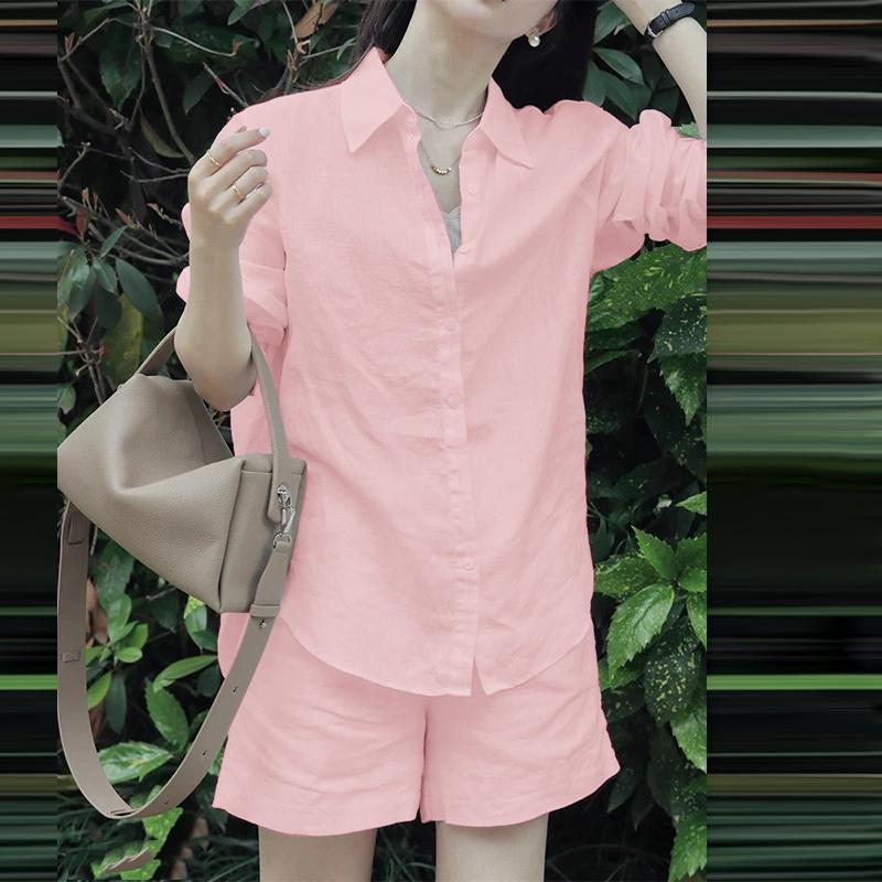 ZANZEA Женская блузка с длинными рукавами и шорты повседневные комплекты из двух предметов 2XL
ZANZEA Женская блузка с длинными рукавами и шорты повседневные комплекты из двух предметов 2XL