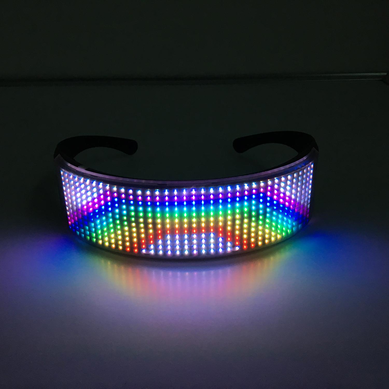 App Bluetooth-compatible Control Luminous Glasses DIY Content LED Glowing Glasses Party Atmosphere Props Type A 
App Bluetooth-compatible Control Luminous Glasses DIY Content LED Glowing Glasses Party Atmosphere Props Type A