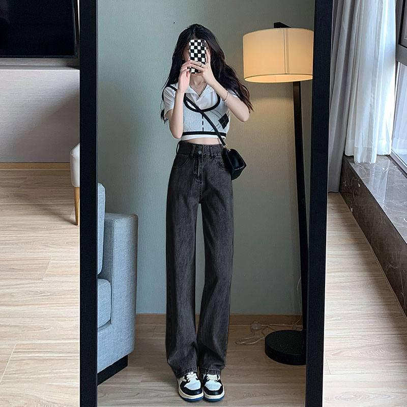 2025 Summer High-Waisted Wide-Leg Jeans for Petite Women: Lightweight, Loose, Straight-Leg, Slimming, Drape, Floor-Length Design Medium чорний колір сірий
2025 Summer High-Waisted Wide-Leg Jeans for Petite Women: Lightweight, Loose, Straight-Leg, Slimming, Drape, Floor-Length Design Medium чорний колір сірий