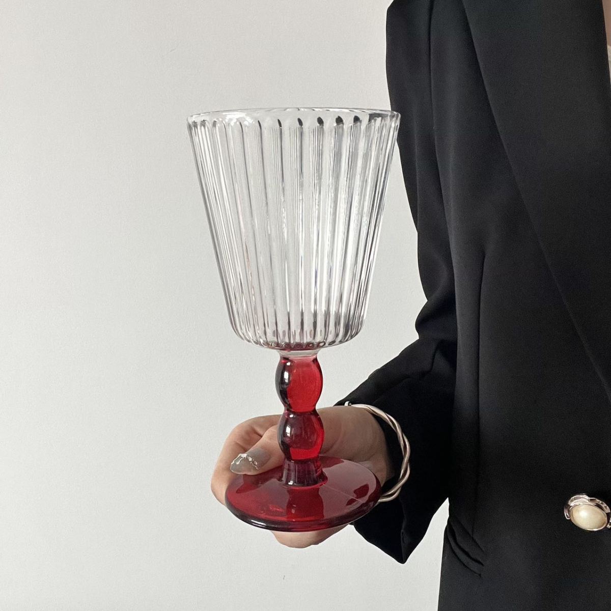Retro Vertical Stripe Wine Glass Drink Coffee Cup Polychrome Cocktail Fruit Glass Goblet Champagne Drink Mug Red Wine Ripple Cup 1pc червоний
Retro Vertical Stripe Wine Glass Drink Coffee Cup Polychrome Cocktail Fruit Glass Goblet Champagne Drink Mug Red Wine Ripple Cup 1pc червоний