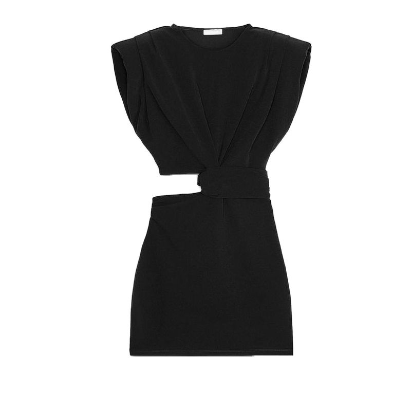 Spring New Women s Clothing round Neck Sleeveless Ruched Decorative Opening Design Strap Padded Shoulder Dress 3644313 Black L
Spring New Women s Clothing round Neck Sleeveless Ruched Decorative Opening Design Strap Padded Shoulder Dress 3644313 Black L