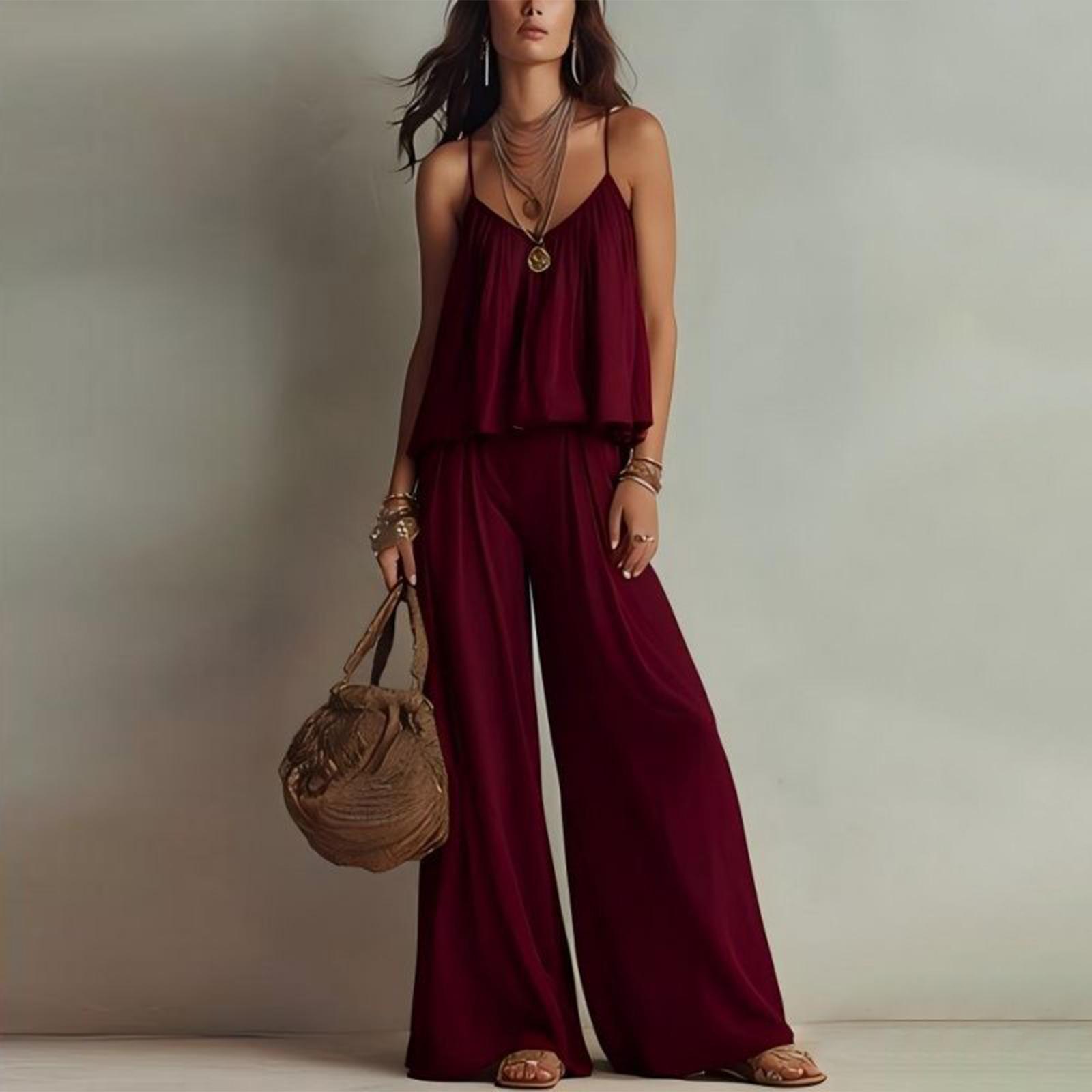 Women s Summer Fashion Lapel Button Short Sleeved Top, Elastic Waist Shorts Two-piece Set XL винний
Women s Summer Fashion Lapel Button Short Sleeved Top, Elastic Waist Shorts Two-piece Set XL винний