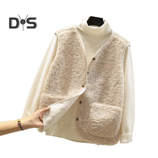 Женский осенне-зимний жилет, однотонный жилет без рукавов из искусственной овечьей шерсти, короткий плюшевый жилет, верхняя одежда, уличная одежда S бежевый
Женский осенне-зимний жилет, однотонный жилет без рукавов из искусственной овечьей шерсти, короткий плюшевый жилет, верхняя одежда, уличная одежда S бежевый