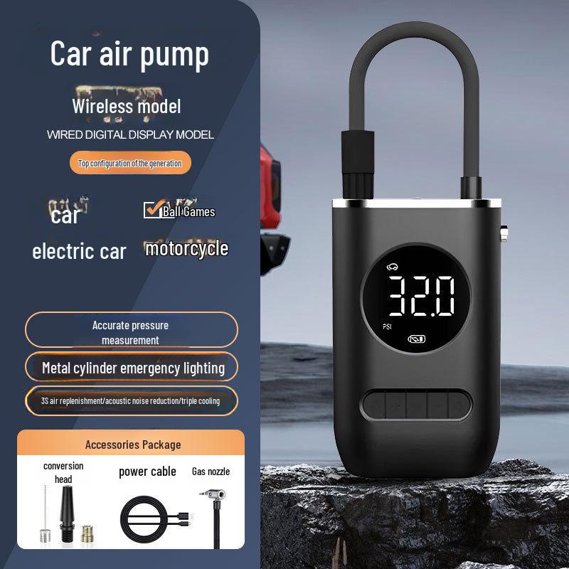 Портативный беспроводной электрический автомобильный воздушный насос с подсветкой
Портативный беспроводной электрический автомобильный воздушный насос с подсветкой