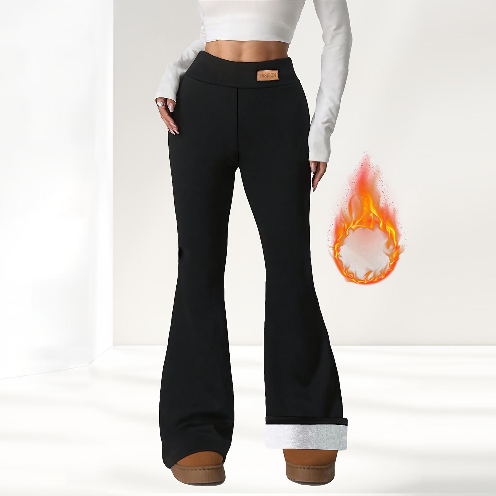 Женские модные флисовые леггинсы с высокой посадкой, зимние брюки для йоги клеш с широкими штанинами, термобрюки XL чёрный
Женские модные флисовые леггинсы с высокой посадкой, зимние брюки для йоги клеш с широкими штанинами, термобрюки XL чёрный