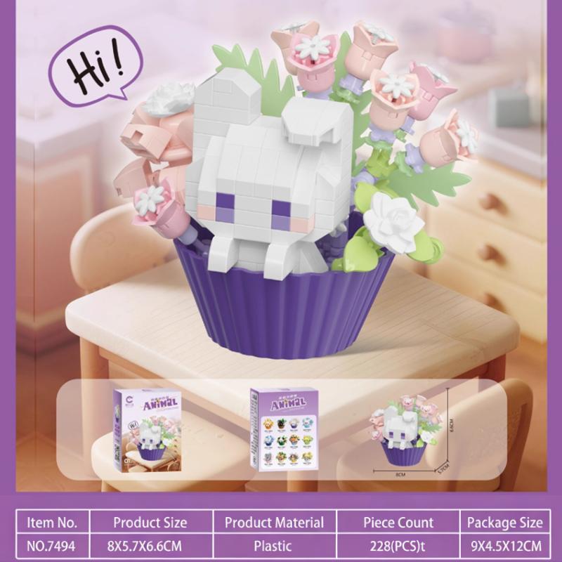 Cute Small Animals Potted Bouquet Building Block Toys Cartoon Doll Panda Puppy Building Block Ornament Toys Year Gift
Cute Small Animals Potted Bouquet Building Block Toys Cartoon Doll Panda Puppy Building Block Ornament Toys Year Gift