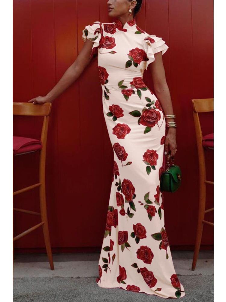 Floral Print Ruffle Sleeve Cheongsam Dress in Pink, White & Black XL абрикосовий
Floral Print Ruffle Sleeve Cheongsam Dress in Pink, White & Black XL абрикосовий