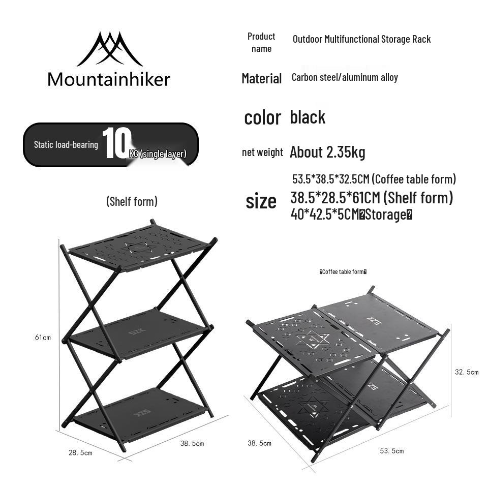 Folding Aluminum Camping Picnic Shelf with Triple Storage
Folding Aluminum Camping Picnic Shelf with Triple Storage