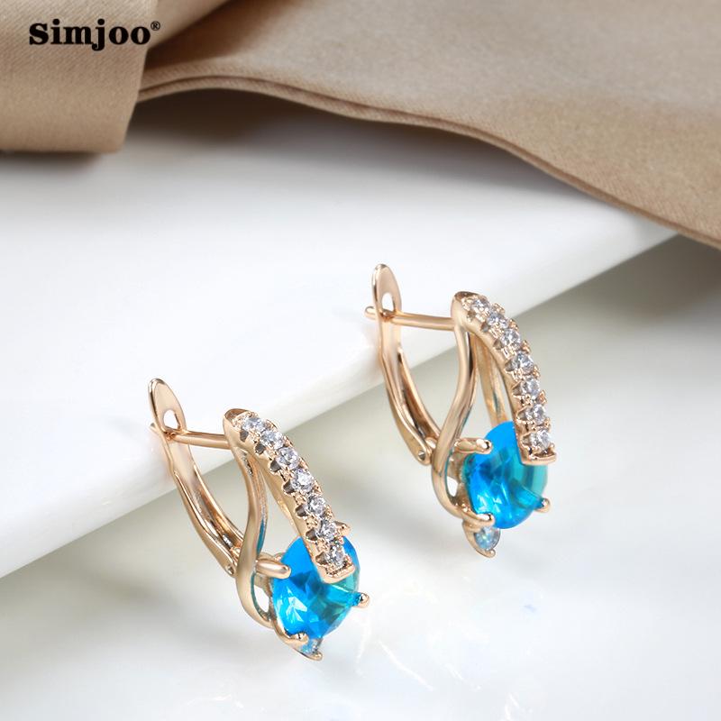 SIMJOO серьги из розового золота, модные простые темно-синие серьги с большим цирконом для вечеринок
SIMJOO серьги из розового золота, модные простые темно-синие серьги с большим цирконом для вечеринок
