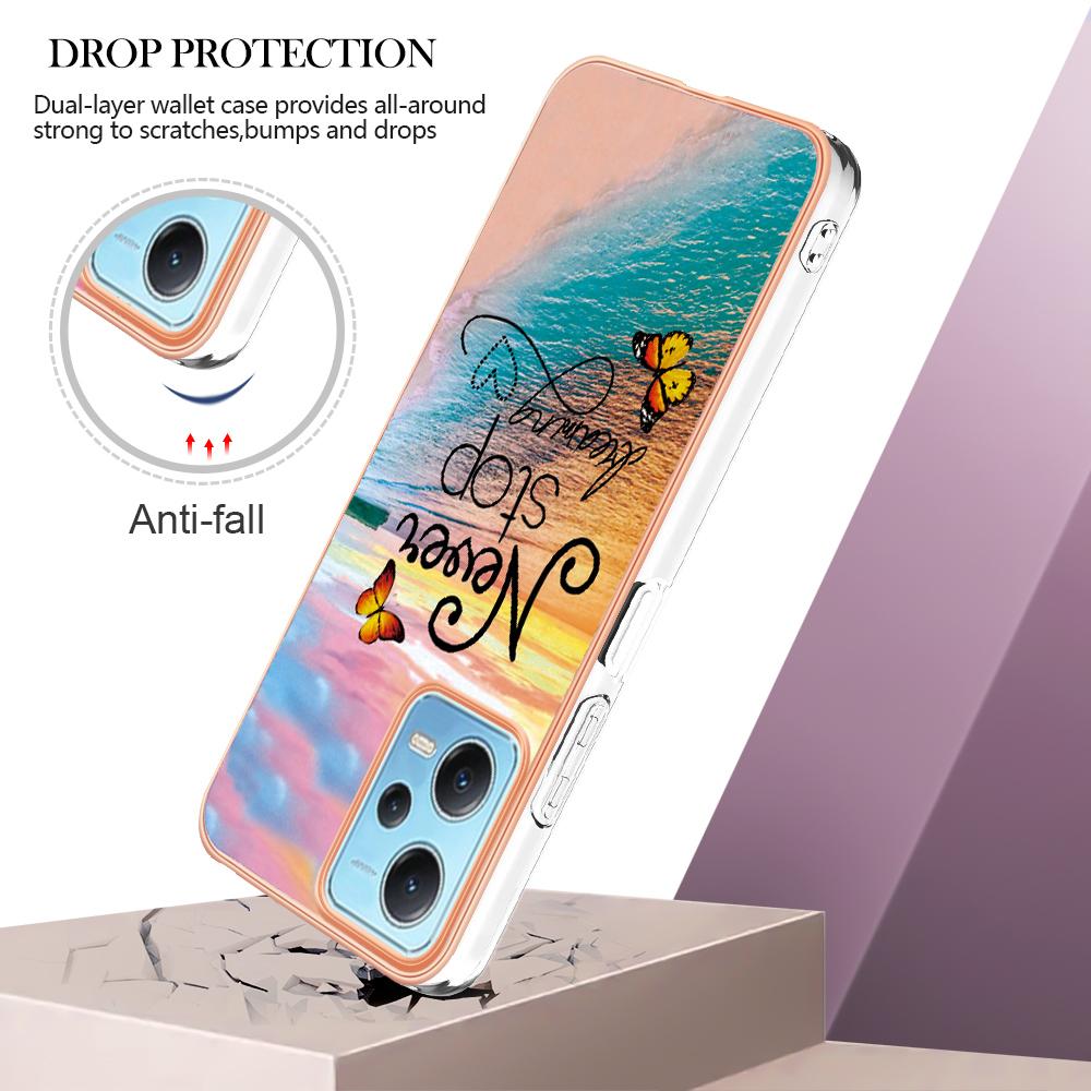 For Xiaomi Redmi Note 12 5G (China)/(India)/(Global)/Poco X5 5G Case IMD Marble Flower Pattern TPU Back Cover Never Stop Dreaming
For Xiaomi Redmi Note 12 5G (China)/(India)/(Global)/Poco X5 5G Case IMD Marble Flower Pattern TPU Back Cover Never Stop Dreaming