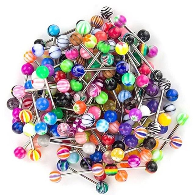 6PCS Stainless Steel Glorious Tongue Ring Bulk 14G Nipple Piercing Bar Lot Glitter Tongue Piercing Set Barbell Piercing Jewelry
6PCS Stainless Steel Glorious Tongue Ring Bulk 14G Nipple Piercing Bar Lot Glitter Tongue Piercing Set Barbell Piercing Jewelry
