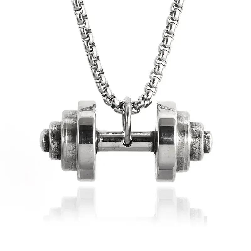 Titanium Steel Dumbbell Pendant Gym Fitness Equipment Barbell Necklace Domineering Muscular Men Fitness Leisure Sports Jewelry
Titanium Steel Dumbbell Pendant Gym Fitness Equipment Barbell Necklace Domineering Muscular Men Fitness Leisure Sports Jewelry