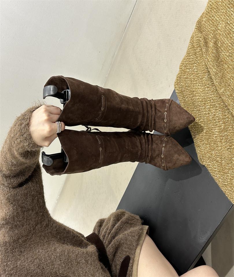 Ретро остроносые плиссированные ботфорты женские складные двойного ношения Spice Girl западные ковбойские ботинки с внутренней платформой и тонкие ботинки 39 темно-коричневого
Ретро остроносые плиссированные ботфорты женские складные двойного ношения Spice Girl западные ковбойские ботинки с внутренней платформой и тонкие ботинки 39 темно-коричневого