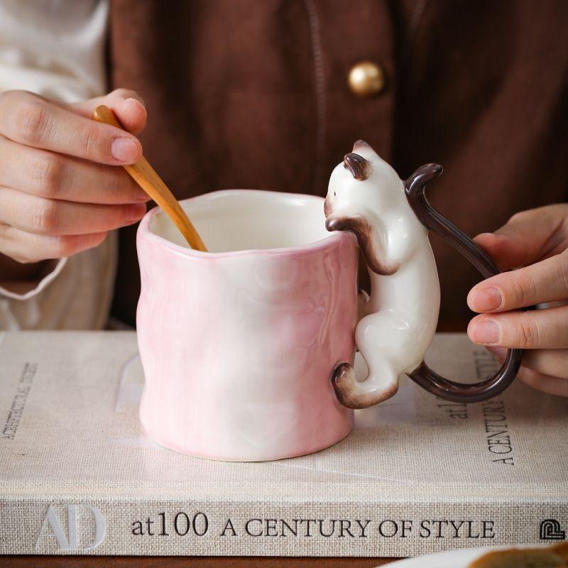 Cute Hand-Painted Underglaze Cat Ceramic Mug, Creative 3D Animal Coffee Cup for Breakfast & Gift Pink
Cute Hand-Painted Underglaze Cat Ceramic Mug, Creative 3D Animal Coffee Cup for Breakfast & Gift Pink