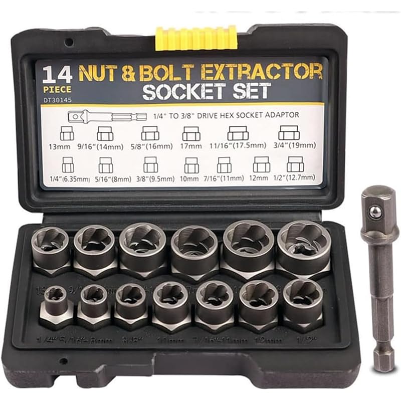 LSLANSOON nut extractor socket set 14 points nut twister broken bolt extractor extractor socket twist socket set impact bolt bolt remover tool set car
LSLANSOON nut extractor socket set 14 points nut twister broken bolt extractor extractor socket twist socket set impact bolt bolt remover tool set car