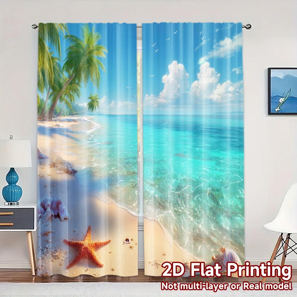Set Of 2 Flat Printing Curtains Without Rod Seaside Bliss Pattern Popular Versatile Fabric Room Decor Curtain Polyester W100*H70(CM)-Grommet top&1PCS
Set Of 2 Flat Printing Curtains Without Rod Seaside Bliss Pattern Popular Versatile Fabric Room Decor Curtain Polyester W100*H70(CM)-Grommet top&1PCS