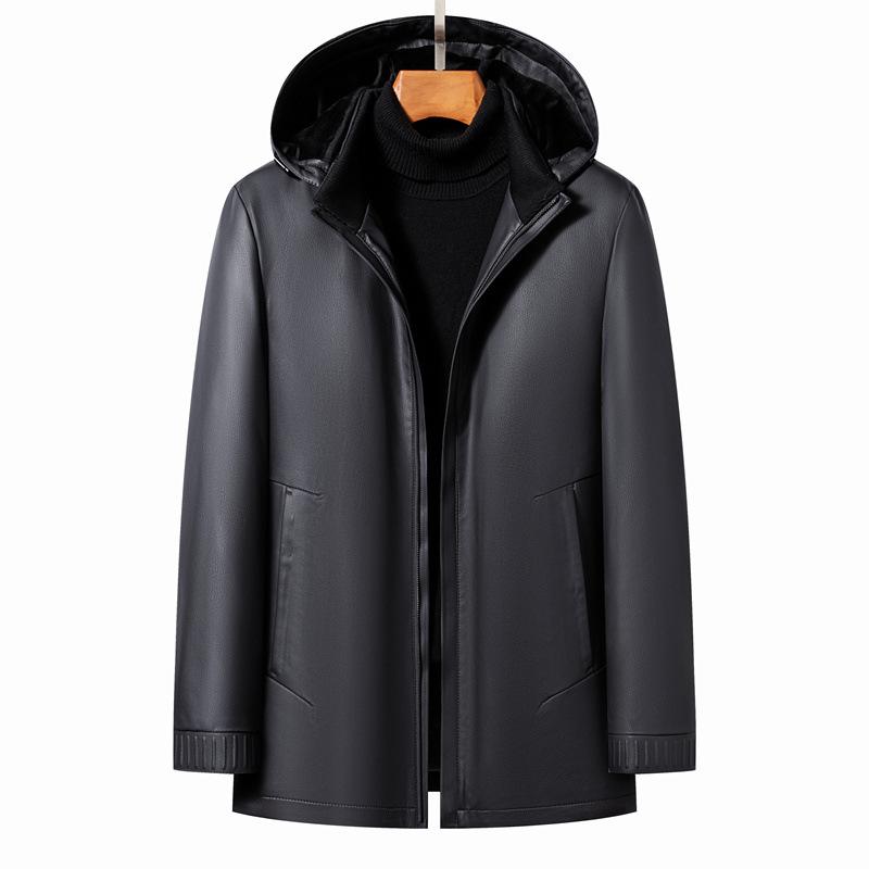 Зимова нова шкіряна куртка середнього віку чоловічий шкіряний пуховик знімний капюшон папа вітрозахисна тепла дублянка 195
Зимова нова шкіряна куртка середнього віку чоловічий шкіряний пуховик знімний капюшон папа вітрозахисна тепла дублянка 195