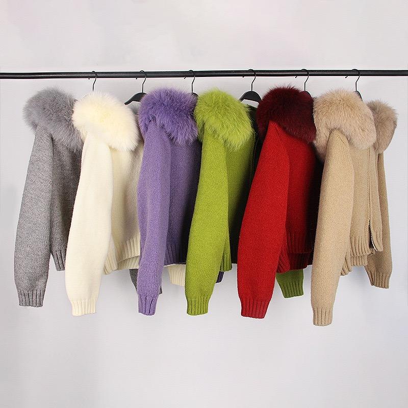 VAYLA Fashion Autumn Winter Casual Hooded Real Fox Fur Collar Fashion Short Knitted Jacket with Natural Fur Coat for Women One Size фіолетовий
VAYLA Fashion Autumn Winter Casual Hooded Real Fox Fur Collar Fashion Short Knitted Jacket with Natural Fur Coat for Women One Size фіолетовий