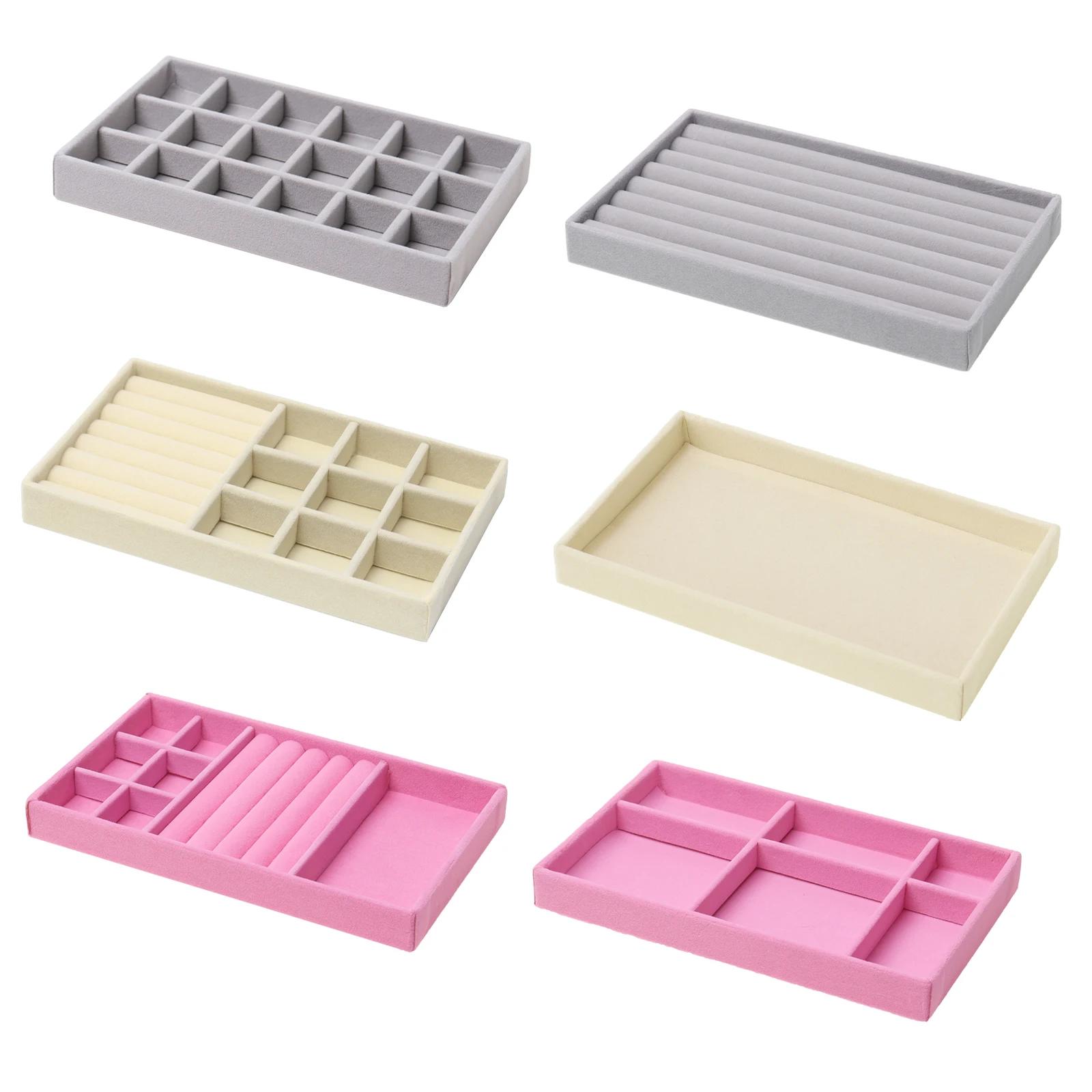 Upgrade Velvet Jewelry Storage Box Necklace Stackable Display Tray Bracelet Earring Organizers DIY Handicrafts Drawer Box Grey
Upgrade Velvet Jewelry Storage Box Necklace Stackable Display Tray Bracelet Earring Organizers DIY Handicrafts Drawer Box Grey