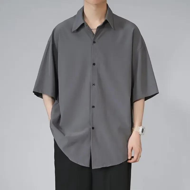 Men s Ice Silk Short Sleeve Shirt Casual Loose Fit Korean Style Shirt for Summer Thin Sleeve Casual Shirt XXXL сірий
Men s Ice Silk Short Sleeve Shirt Casual Loose Fit Korean Style Shirt for Summer Thin Sleeve Casual Shirt XXXL сірий