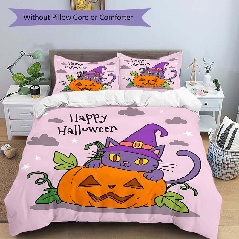 3pcs Happy Halloween Purple Wizard Cat & Pumpkin Quilt Cover Set - Soft and Cozy Bedroom, Guest Room and Dorm Decorative Bedding 3-Piece Set 1 Qu 135x200cm
3pcs Happy Halloween Purple Wizard Cat & Pumpkin Quilt Cover Set - Soft and Cozy Bedroom, Guest Room and Dorm Decorative Bedding 3-Piece Set 1 Qu 135x200cm