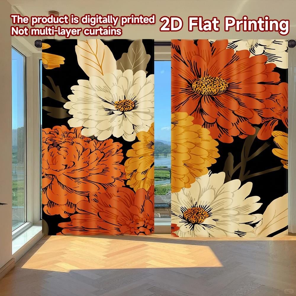 2D FLAT PRINTING 2pcs Curtains (Without Rod) Floral Pattern in Orange and White April Fools is Day Festival Fashion Curtains 100*130 HOOK 1pcs
2D FLAT PRINTING 2pcs Curtains (Without Rod) Floral Pattern in Orange and White April Fools is Day Festival Fashion Curtains 100*130 HOOK 1pcs