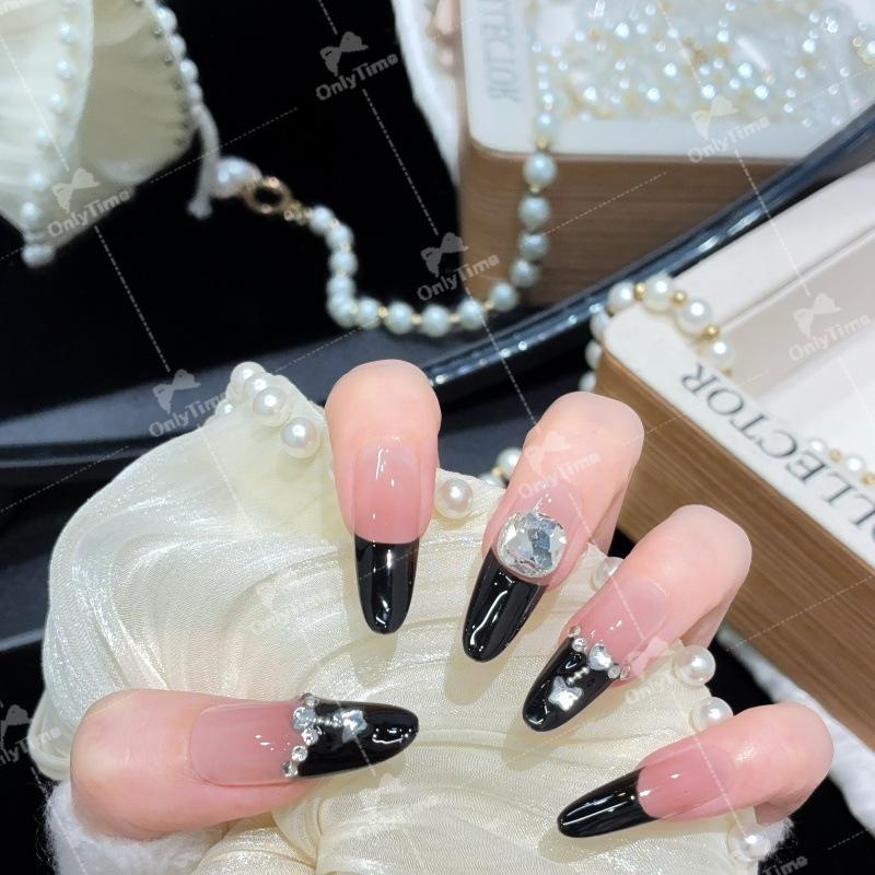 K2039 French Chic Black Handmade Nails - Sweet, Cool, Spicy, Elegant Design M (Long Oval)
K2039 French Chic Black Handmade Nails - Sweet, Cool, Spicy, Elegant Design M (Long Oval)