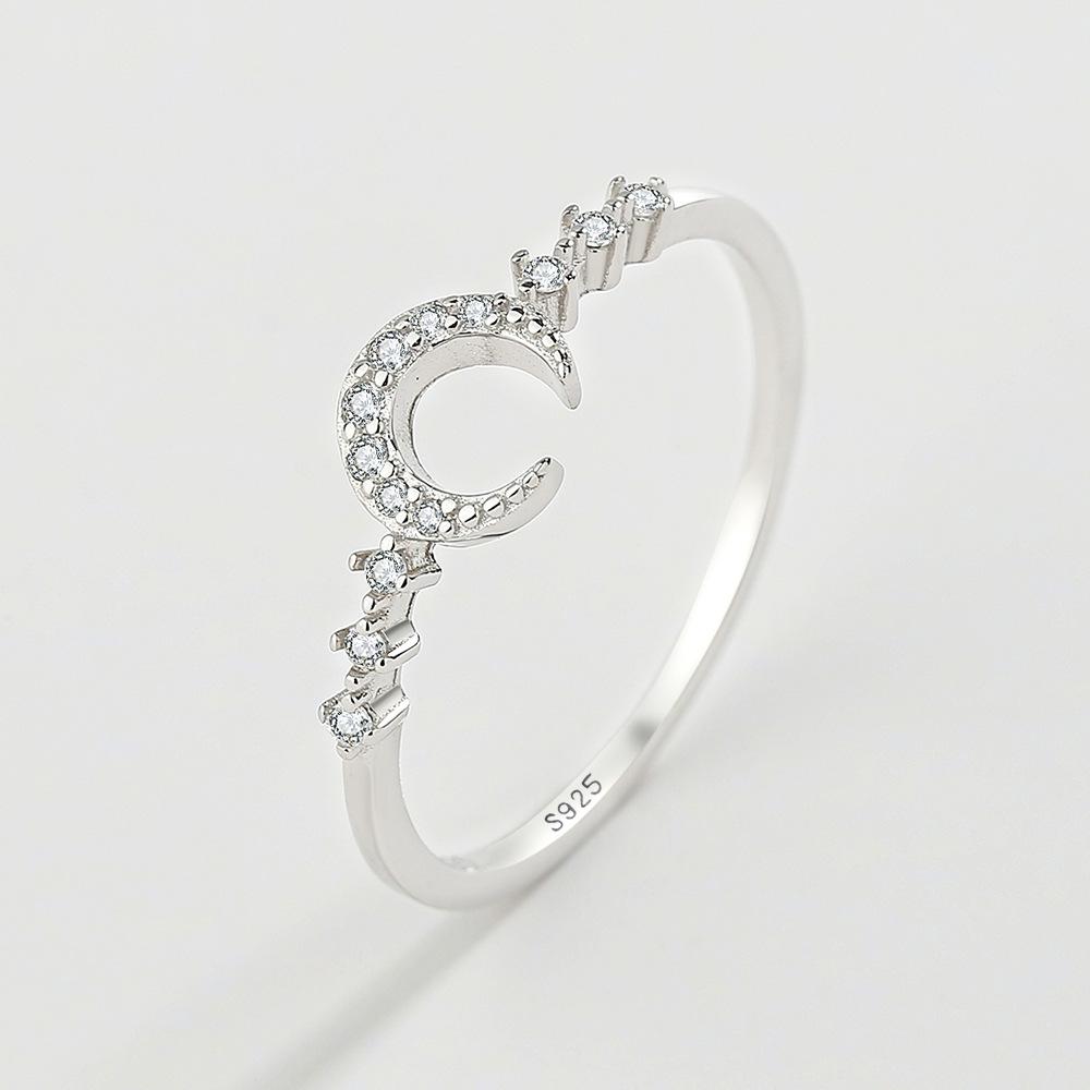 S925 Sterling Silver Crescent Moon Ring with Diamonds – Japanese Light Luxury Women s Pinky Ring Size 9
S925 Sterling Silver Crescent Moon Ring with Diamonds – Japanese Light Luxury Women s Pinky Ring Size 9