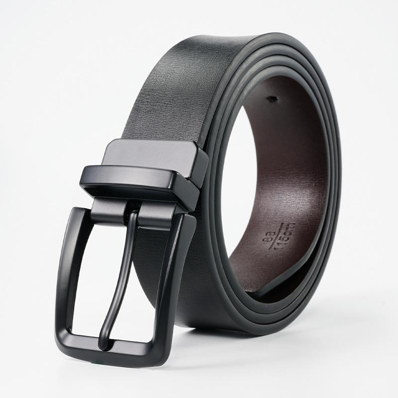 Men s Belt Rotatable Pin Buckle Cowhide Belt Business Versatile Young and Middle aged Trousers 130cm
Men s Belt Rotatable Pin Buckle Cowhide Belt Business Versatile Young and Middle aged Trousers 130cm