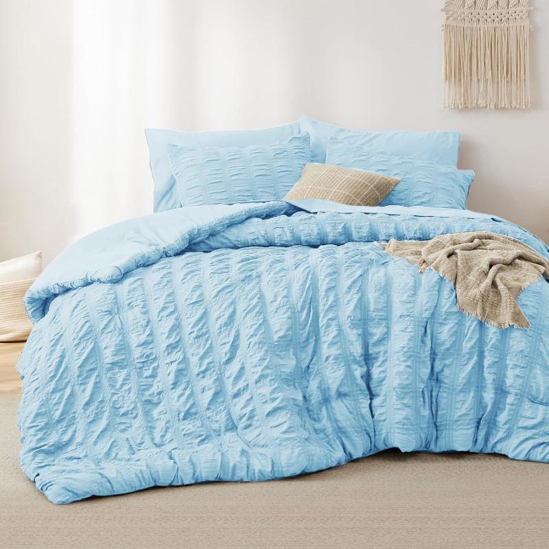 Seersucker Wrinkled Fluffy Duvet Cover Set - All Seasons Bedding with Quilt Cover & Pillowcase Double Queen Comforter Cover 135x200cm 2pcs
Seersucker Wrinkled Fluffy Duvet Cover Set - All Seasons Bedding with Quilt Cover & Pillowcase Double Queen Comforter Cover 135x200cm 2pcs