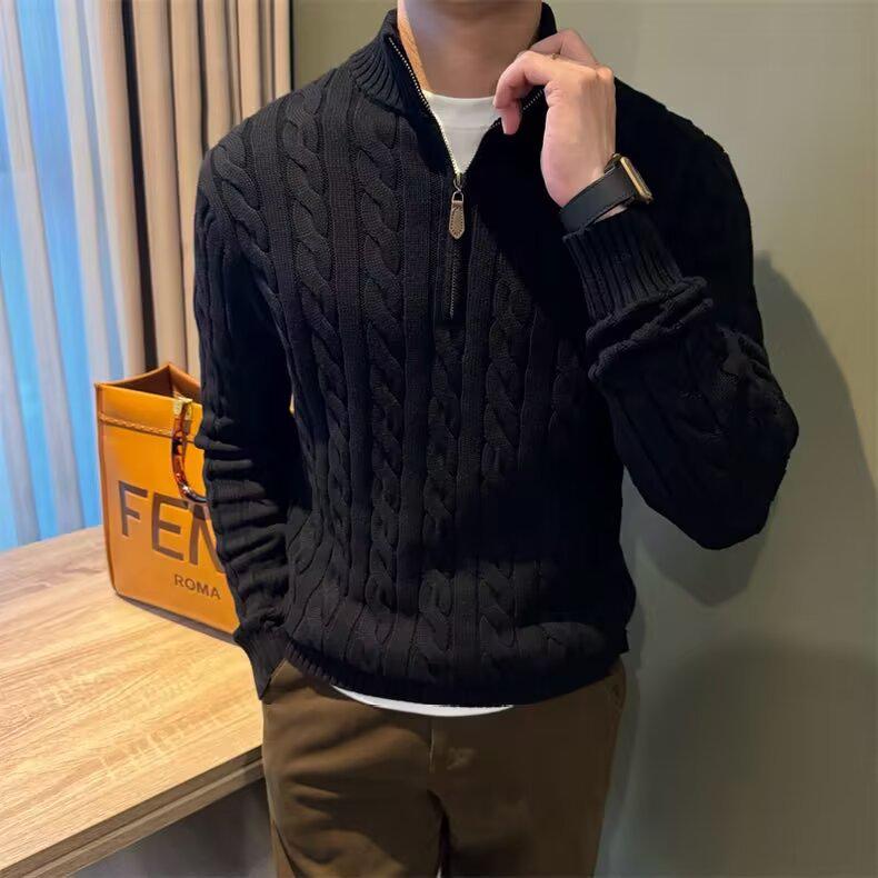 Men s Old Money Style Cable Knit Half-Zip Polo Sweater - Autumn Winter Heavyweight Aran Stand Collar Undershirt 2XL чорний
Men s Old Money Style Cable Knit Half-Zip Polo Sweater - Autumn Winter Heavyweight Aran Stand Collar Undershirt 2XL чорний