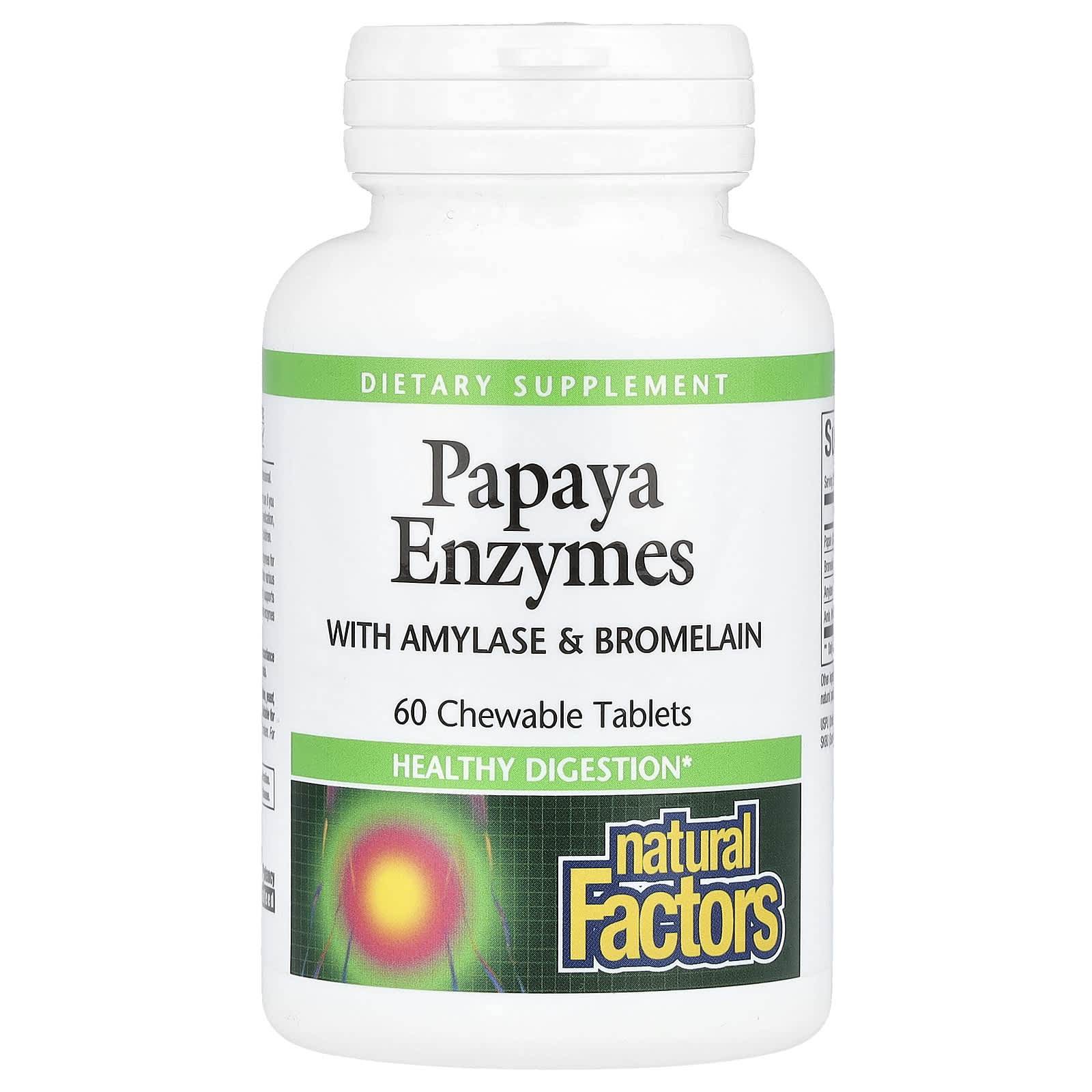 Natural Factors, with papaya enzymes, amylase and bromelain, 60 chewable tablets
Natural Factors, with papaya enzymes, amylase and bromelain, 60 chewable tablets