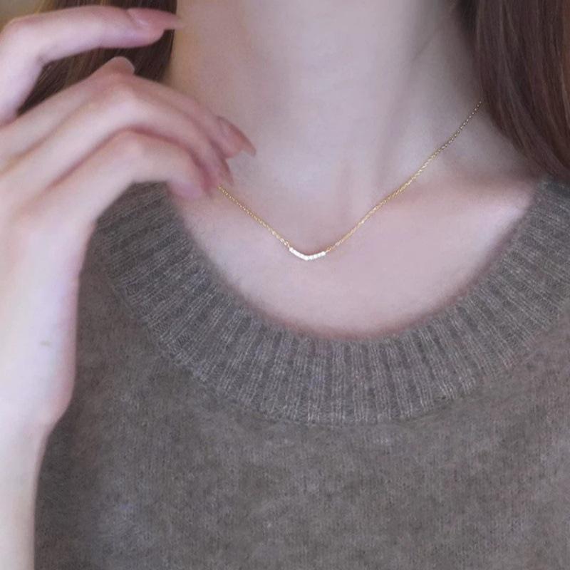 S925 Silver & 14K Gold-Plated Zircon Necklace – Women s Fashion Clavicle Chain 14K Gold
S925 Silver & 14K Gold-Plated Zircon Necklace – Women s Fashion Clavicle Chain 14K Gold