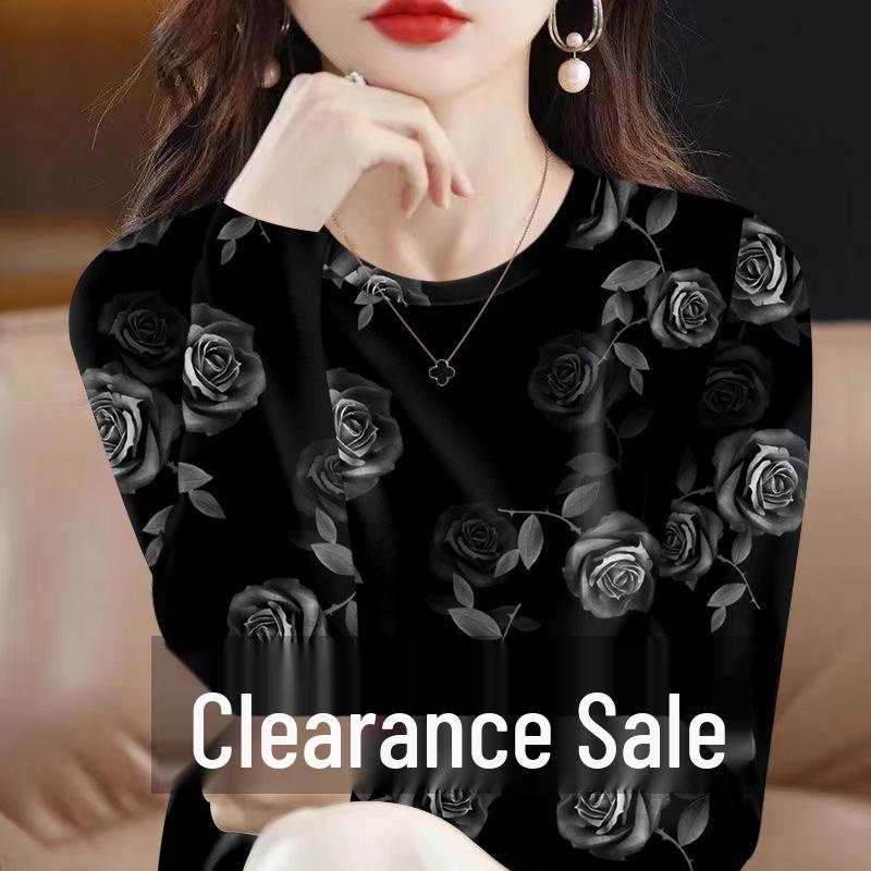 Women s Floral Print Long-Sleeve T-Shirt, New Style, Lightweight, Round Neck, Milk Silk Base Layer XL (Recommended 105-120 jin)
Women s Floral Print Long-Sleeve T-Shirt, New Style, Lightweight, Round Neck, Milk Silk Base Layer XL (Recommended 105-120 jin)