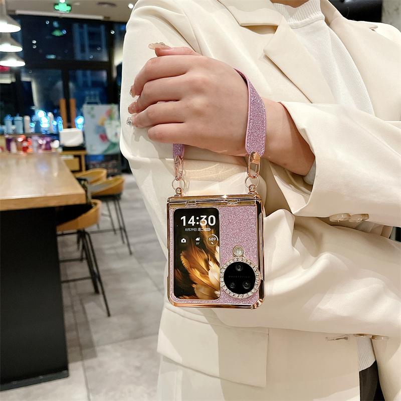 For Oppo Find N3 Flip 5G Case Rhinestones Glitter Hard PC Folding Phone Cover with Wrist Strap Pink
For Oppo Find N3 Flip 5G Case Rhinestones Glitter Hard PC Folding Phone Cover with Wrist Strap Pink