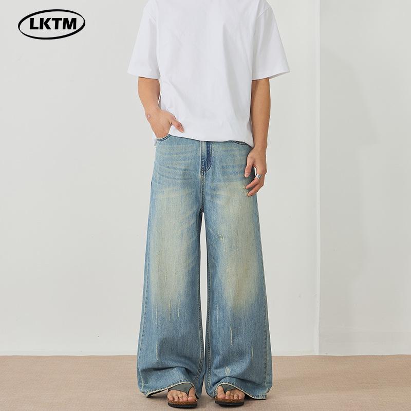 LKTM Menswear Unisex Retro Washed Scratched A-line Floor-Length Jeans Large (120-135 lbs)
LKTM Menswear Unisex Retro Washed Scratched A-line Floor-Length Jeans Large (120-135 lbs)